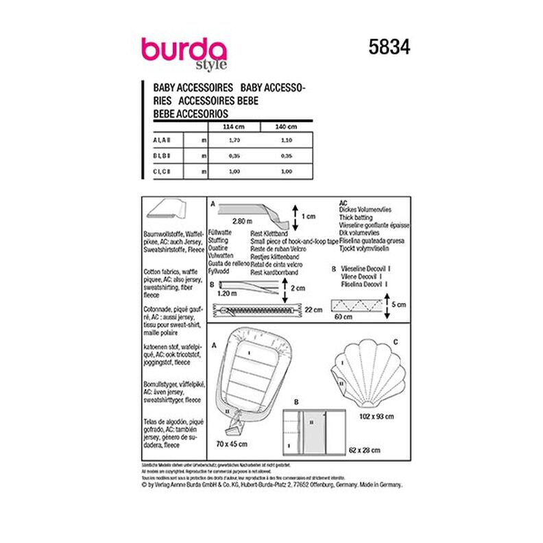 Babyutrustning | Burda 5834 | Onesize,  image number 9