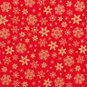 Bomullstyg Poplin snökristaller – röd/guld,  thumbnail number 1