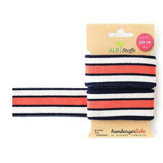 GOTS Band av ekologisk jacquard STRIPE ME COLLEGE [200 cm | 3,5 cm] | Albstoffe | Hamburger Liebe, 