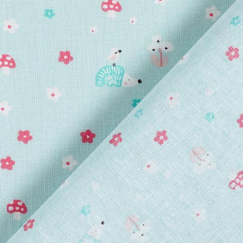 Poplin igelkott och svamp – babyblått, image number 4