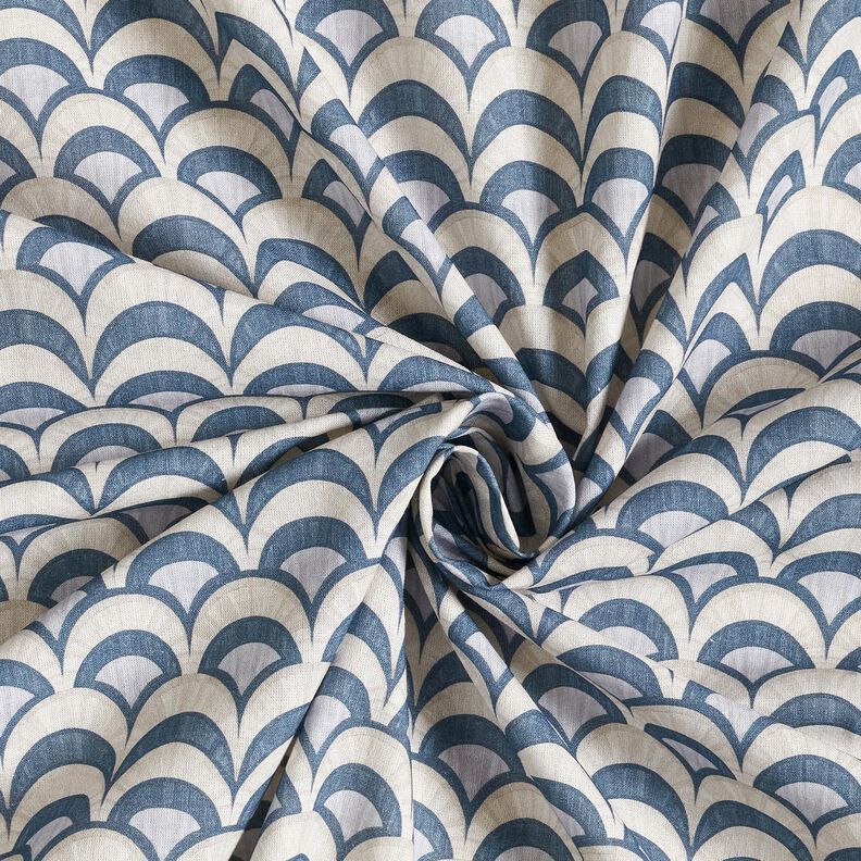Bomullstyg Poplin eleganta valv – blågrått/ljus gråbrun,  image number 3