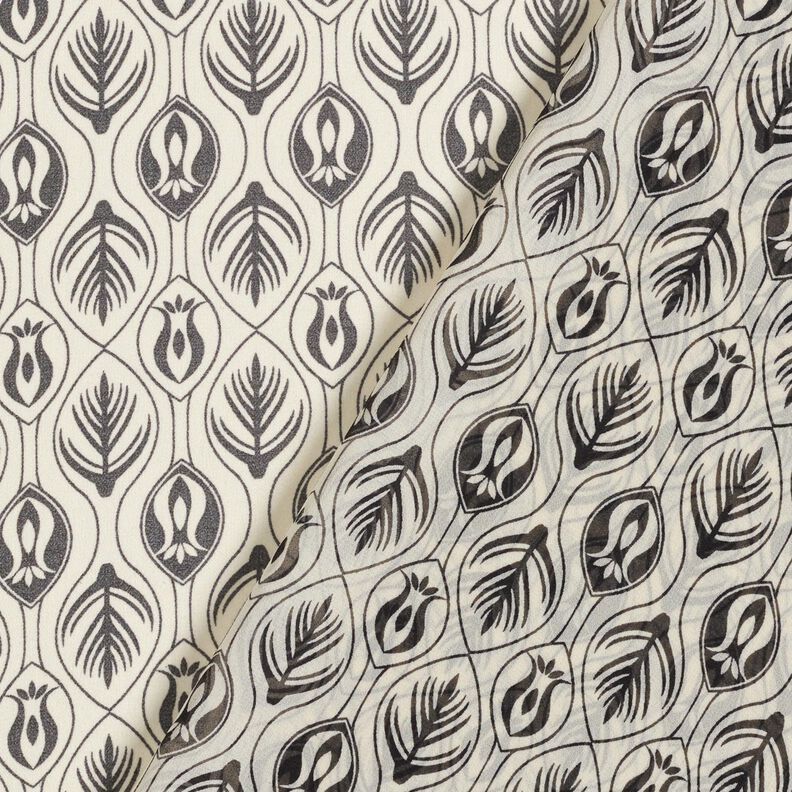 Chiffong art déco-mönster – svart/vit,  image number 4
