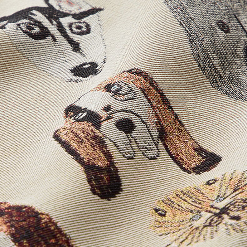 Dekorationstyg gobeläng hundar – beige, image number 2