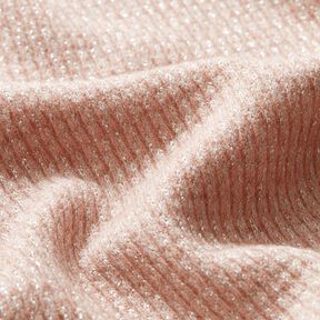 ribbstickat glitter – ljus gammelrosa/silver, 