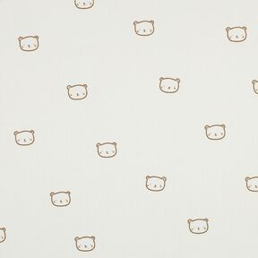 Våffeljersey små björnar | Poppy Fabrics – yllevit/rådjursbrun, 