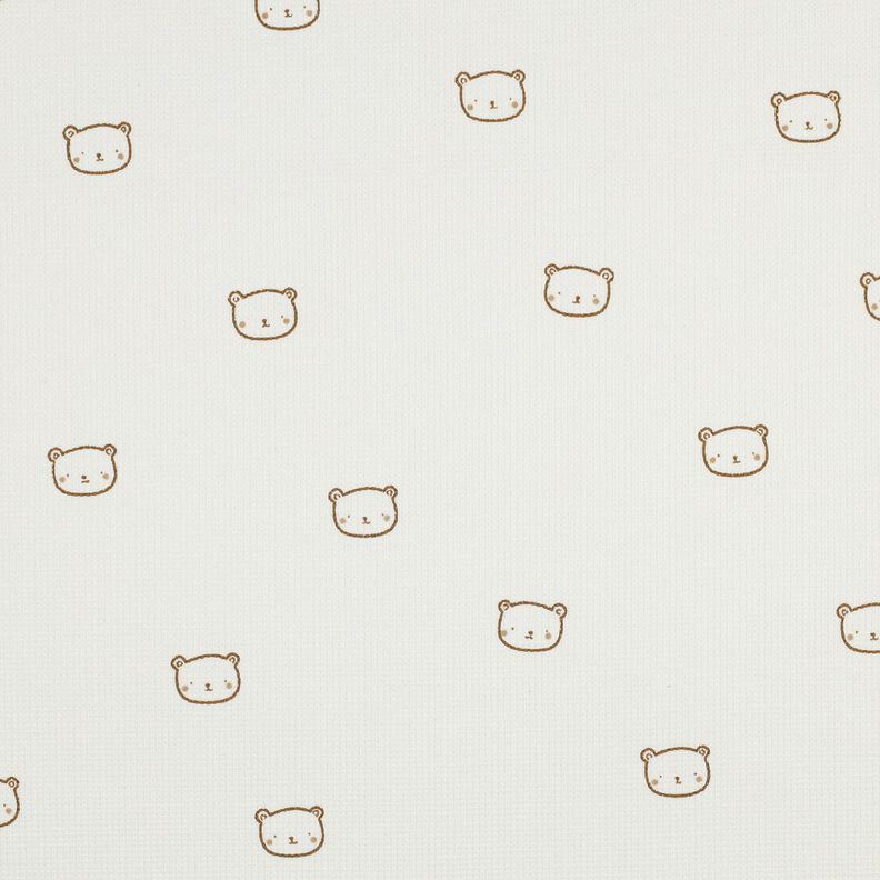 Våffeljersey små björnar | Poppy Fabrics – yllevit/rådjursbrun,  image number 1