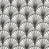 Dekorationstyg Halvpanama abstrakta solfjädrar – elfenbensvit/svart,  thumbnail number 1