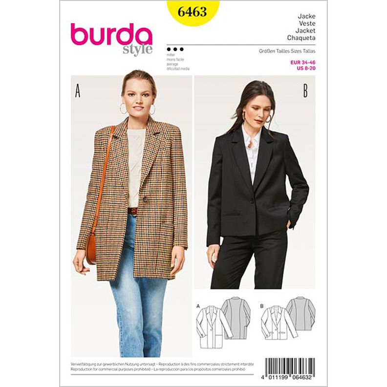 Jacka | Blazer, Burda 6463 | 34 - 46,  image number 1