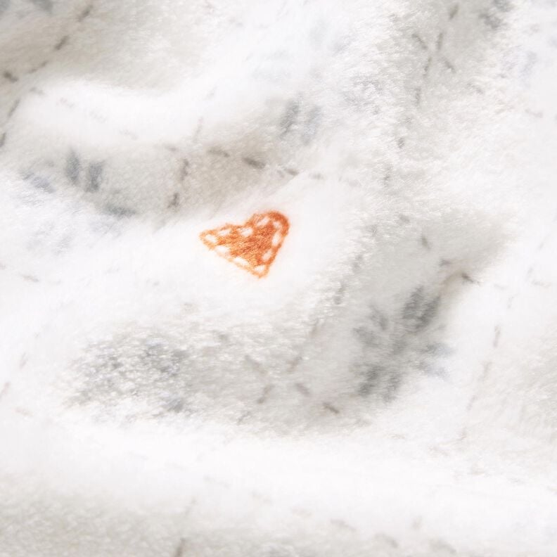 Mysfleece Diamanter och hjärtan – elfenbensvit/koppar,  image number 5