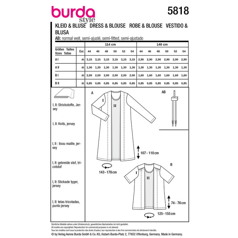 Plus-Size Klänning / Blus 5818 | Burda | 44-54,  image number 9