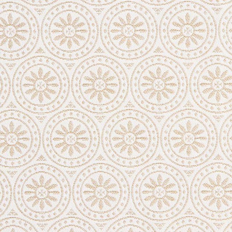 Outdoortyg jacquard Cirkel-ornament – beige/yllevit,  image number 1