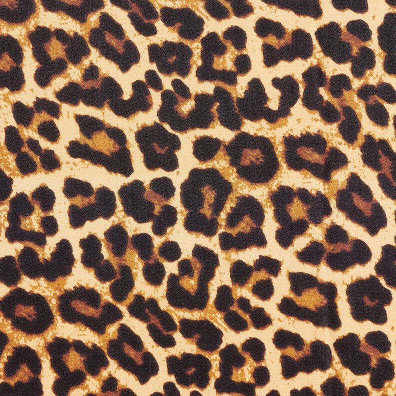 Viskostyg leopardmönster – beige/svart, image number 1