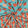 Bomullspoplin stora äpplen | Poppy Fabrics – aquablått/lax,  thumbnail number 3