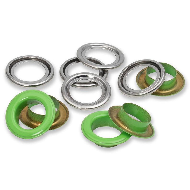 Öljetter med brickor [15 stycken | Ø 14 mm] | Prym – ljusgrön/silvermetallic,  image number 2
