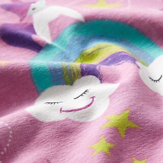 Bomullsjersey unicorn Happy Yuni – rosa, 