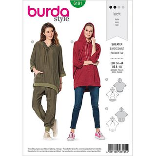 Sweatshirt, Burda 6191 | 34-44, 
