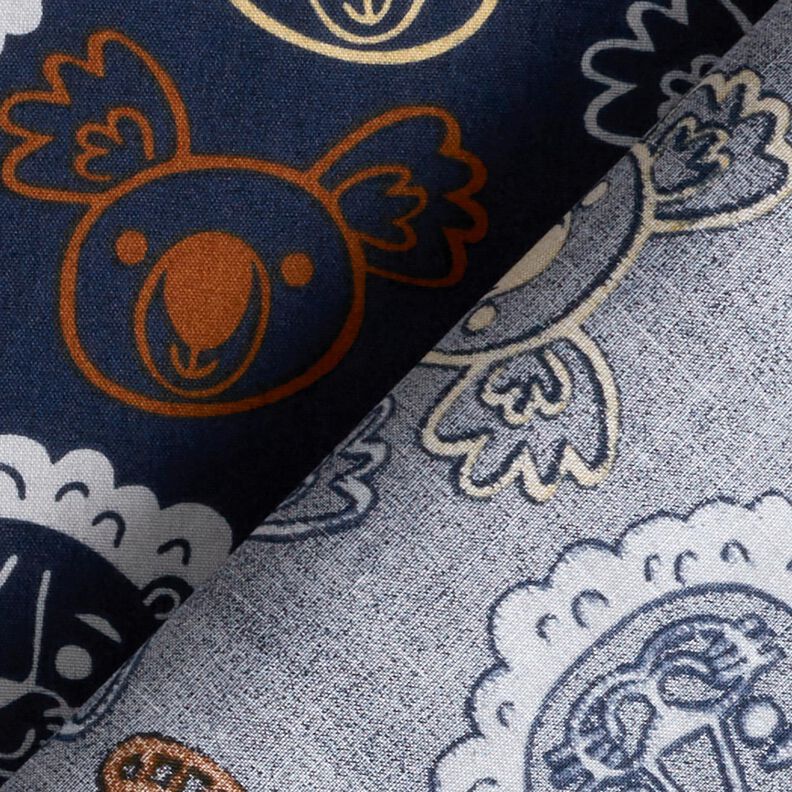 Bomullspoplin Djuransikten | Poppy Fabrics – blågrått,  image number 4