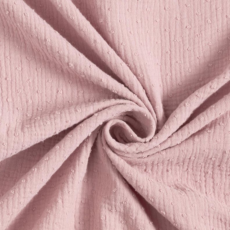 Muslin/Dubbel-krinkelväv dobby – ljus gammelrosa,  image number 3