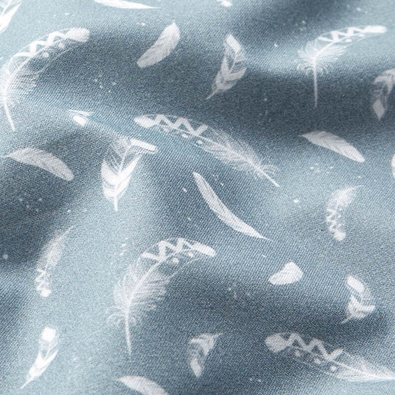Ekologisk bomullspoplin fjädrar – duvblå,  image number 2