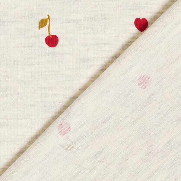 Bomullsjersey körsbär och hjärtan – natur/ljusgrått,  image number 4