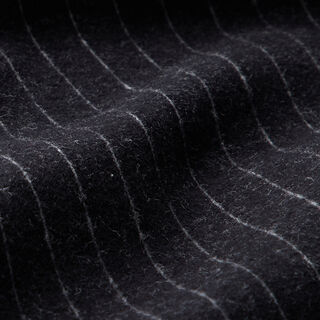Stickad jacquard uppruggad kritstrecksränder – svart, 