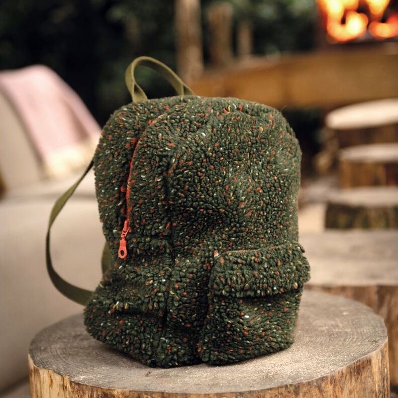 Teddyplysch Tweed Melange | Poppy Fabrics – mörkgrön, image number 6
