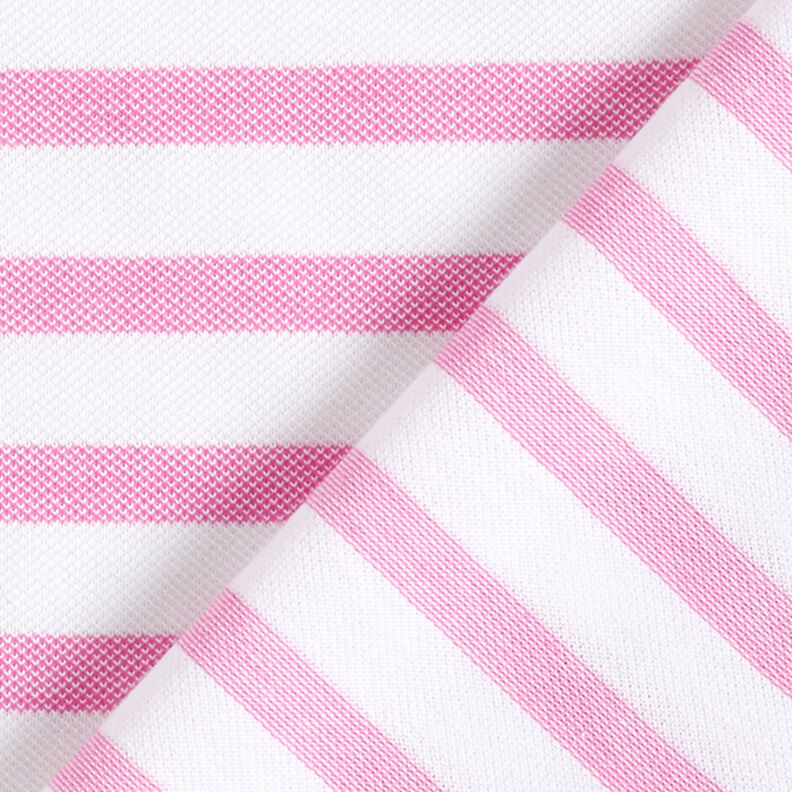 Pikéjersey Ränder – vit/pink,  image number 4