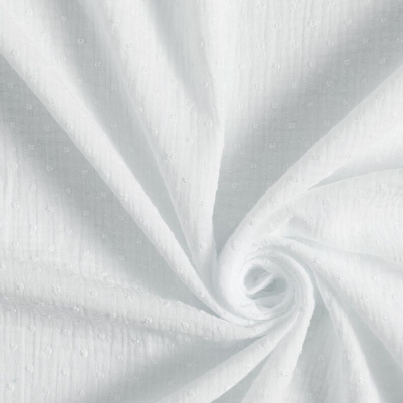Muslin/Dubbel-krinkelväv dobby – vit,  image number 3