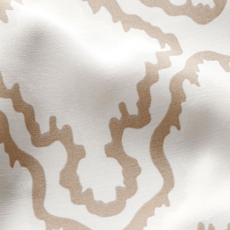 Bomullstyg serpentinlinjer – beige/mörkbeige, image number 3