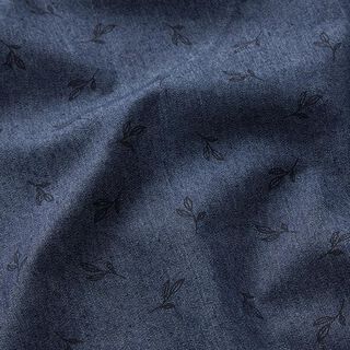 stretchjeans grenar med blad – marinblått, 
