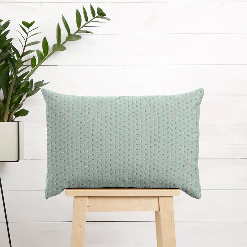 Bomullstyg Poplin Minispikar – ljus mint/mörk gammelrosa, image number 6
