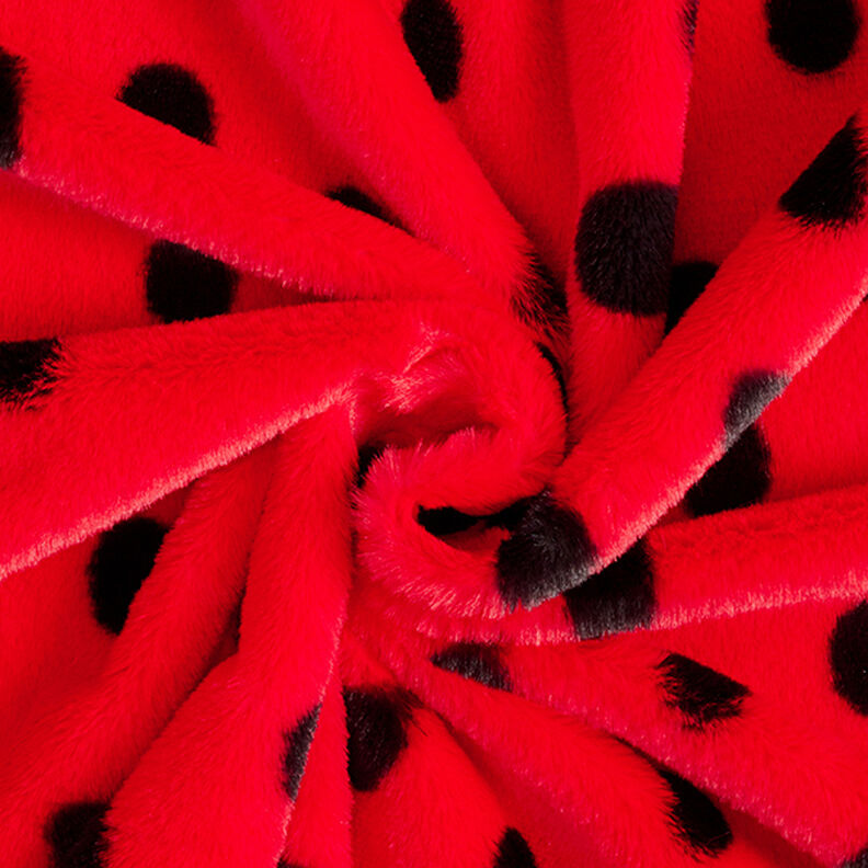 Fuskpäls Nyckelpiga-prickar – rött/svart,  image number 4