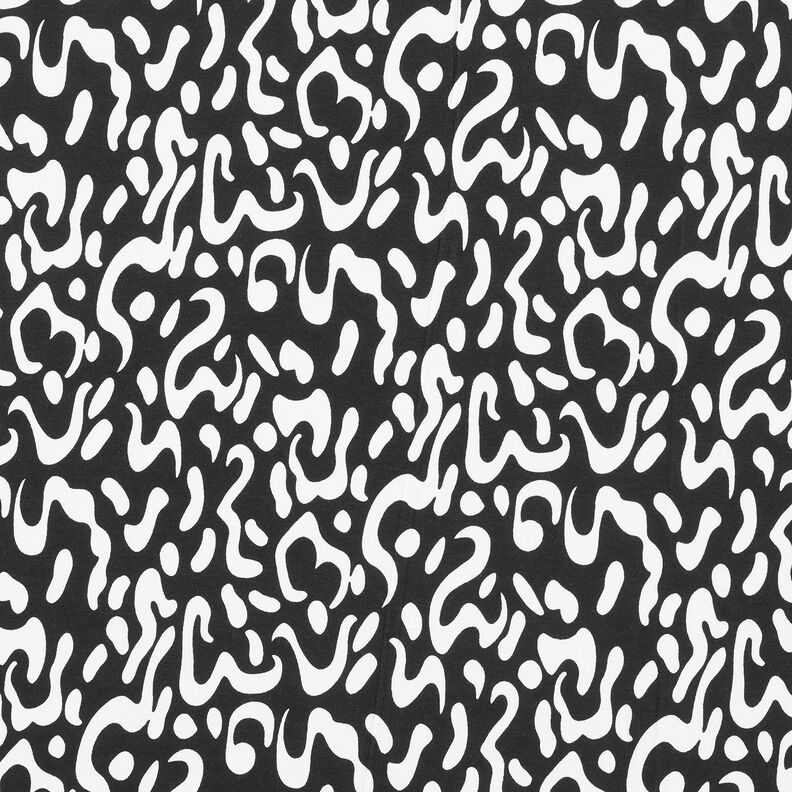 viskosjersey abstrakt leopardmönster – svart/vit, image number 1