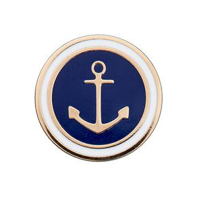 Metallknapp Ögla Ankare – marinblått/guld, 