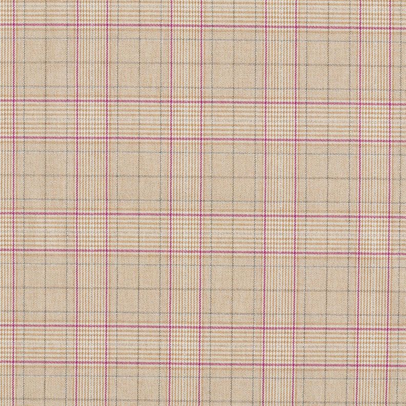 Viskosmix glencheck med lurex – mandel/druva,  image number 1