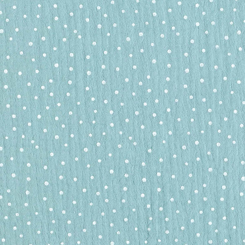 Muslin/Dubbel-krinkelväv prickar – duvblå,  image number 1