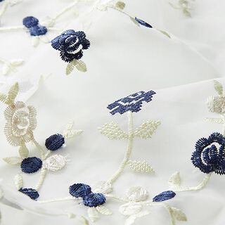 Organza Blombroderi – vit, 