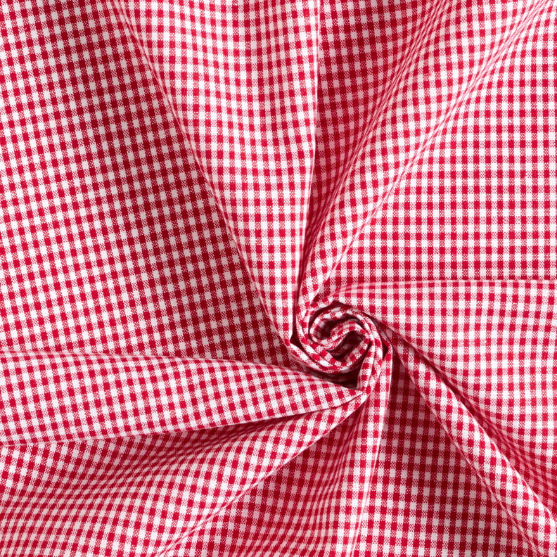 Bomullstyg Vichy rutig 0,2 cm – rött/vit,  image number 3