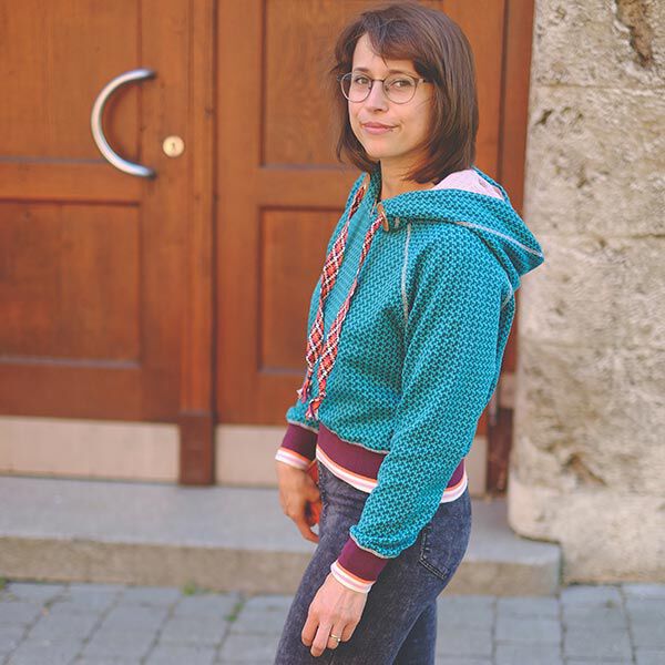 GOTS Ribbade muddar CUFF ME COLLEGE [ 140 cm | 7 cm ] | Albstoffe – bordeauxrött/brandgul,  image number 2