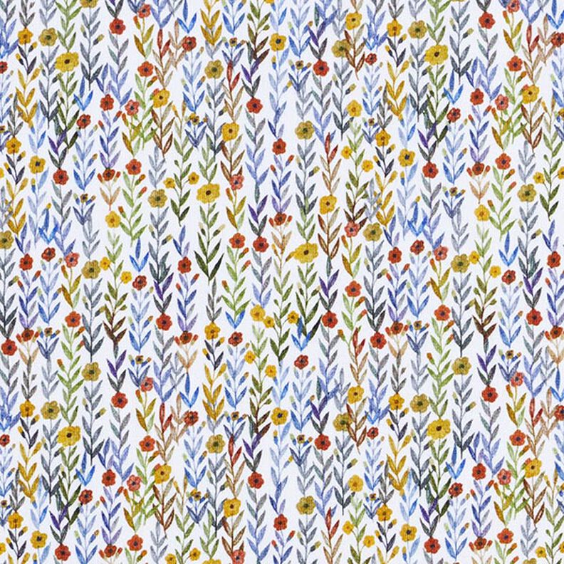 Ekologisk bomullsjersey blomsteräng Digitaltryck – yllevit,  image number 1