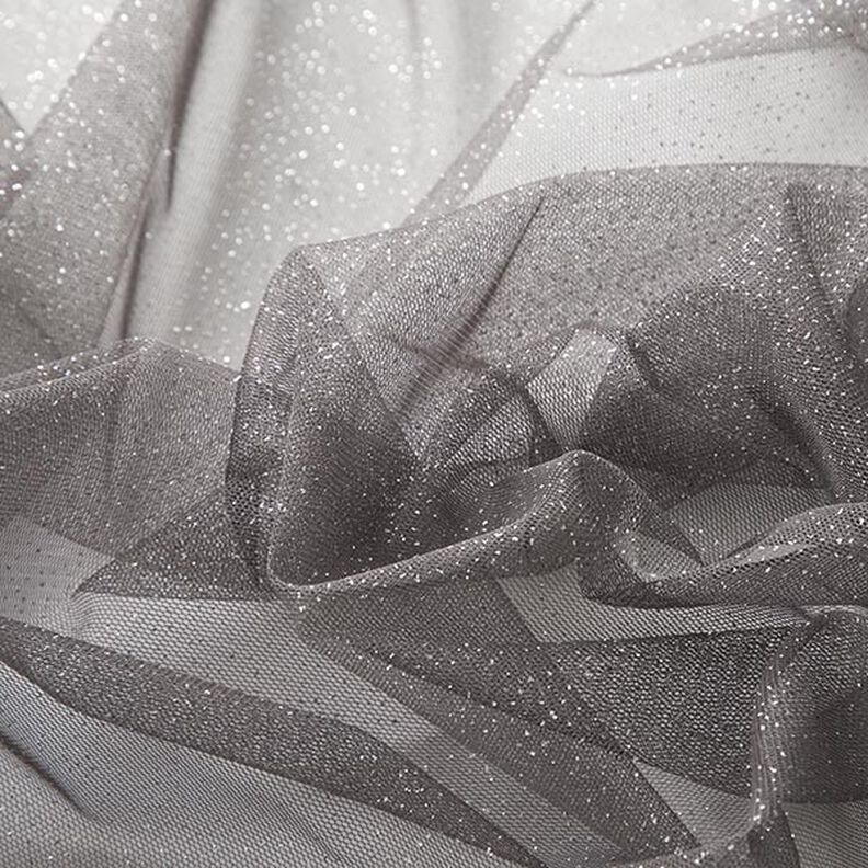 Glittrigt tylltyg Royal – mörkgrå/silver,  image number 4