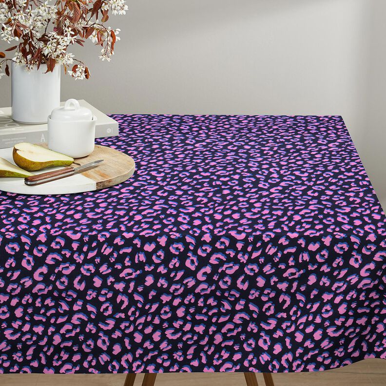 Behandlad bomull Abstrakt Lejon | Poppy Fabrics – nattblå/pink, image number 6