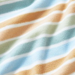 Antipilling Fleece färgglada ränder – vit/grön, 