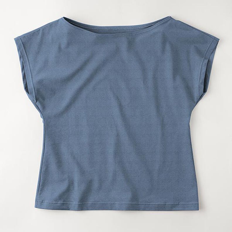 Bomullsjersey medium enfärgad – jeansblå,  image number 9