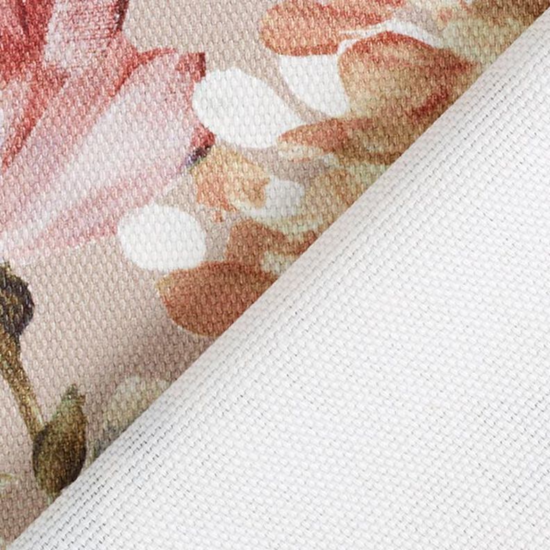 Halvpanama Dekorationstyg Floris – beige/rosa, image number 3