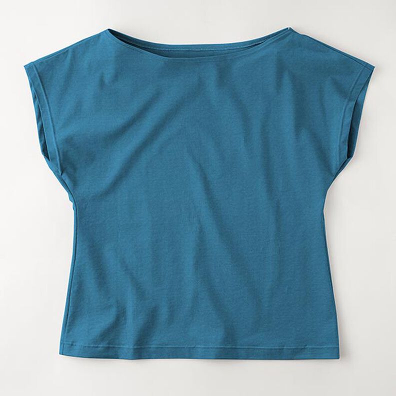 Bomullsjersey medium enfärgad – petrol,  image number 8