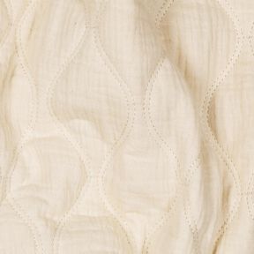 Quiltat tyg Muslin Vågor – yllevit, 