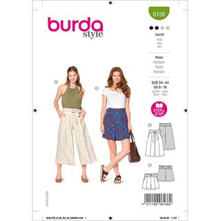 Culottes | Byxor | Burda 6138 | 34-44, 