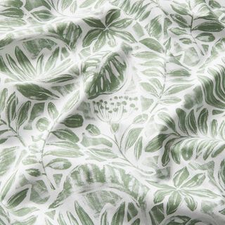 Dekorationstyg Panama målade blad – vit/pinjegrön, 