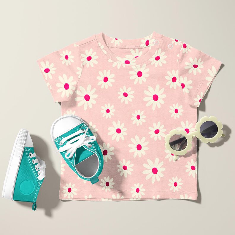 Bomullsblandning Jersey småblommor – rose, image number 6
